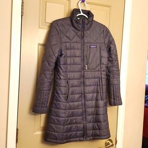 Long Charcoal Patagonia Puffer Jacket XS